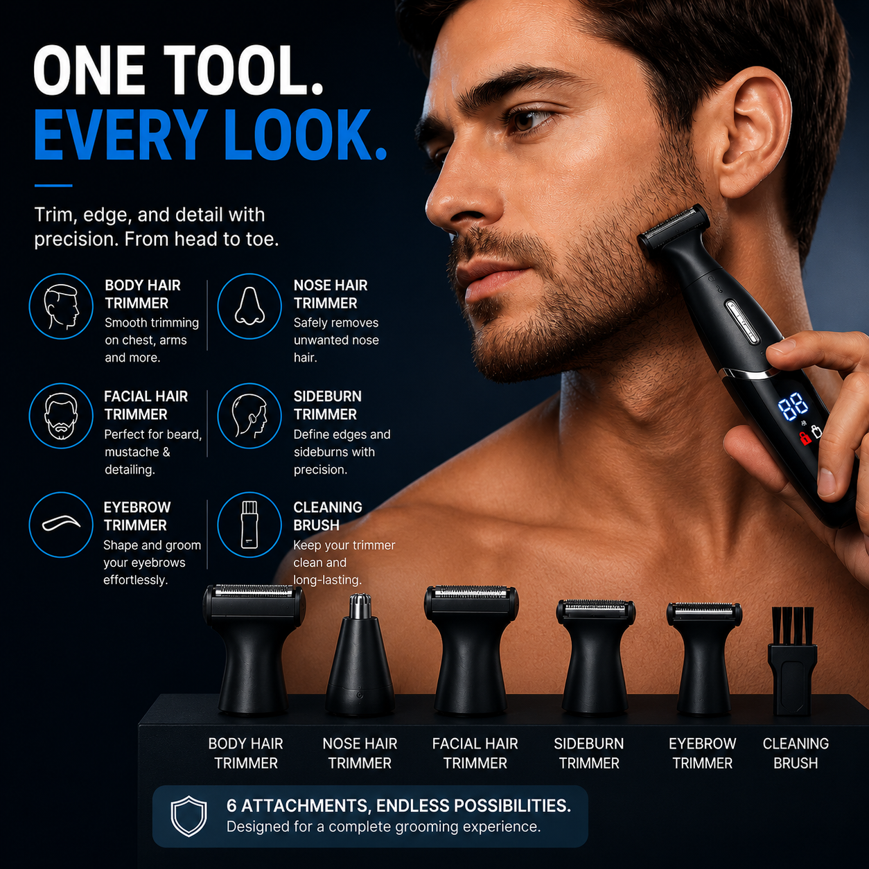 Professional 4-in-1 Body & Face Trimmer