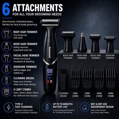 Professional 4-in-1 Body & Face Trimmer